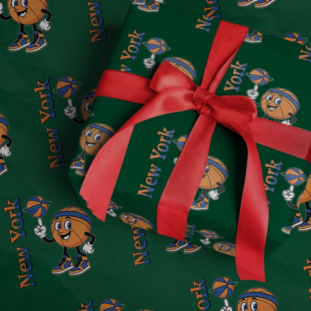 Funny New York Pride Wrapping Paper Roll Basketball Lover Fan Gift