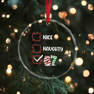 Funny Nice Naughty 67 Crystal Glass Ornament Christmas Six Seven Meme Brainrot TS11 Print Your Wear