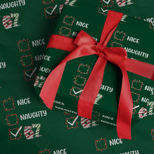 Funny Nice Naughty 67 Wrapping Paper Roll Christmas Six Seven Meme Brainrot TS11 Green Print Your Wear