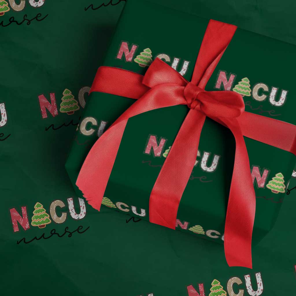 Funny NICU Labor Delivery Nurse Christmas Christmas Tree Wrapping Paper Roll TS11 Green Print Your Wear