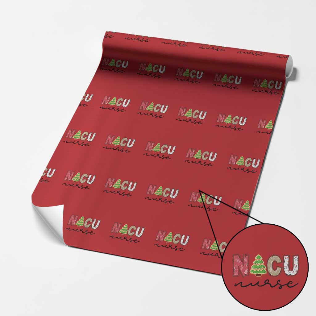 Funny NICU Labor Delivery Nurse Christmas Christmas Tree Wrapping Paper Roll TS11 Red Print Your Wear