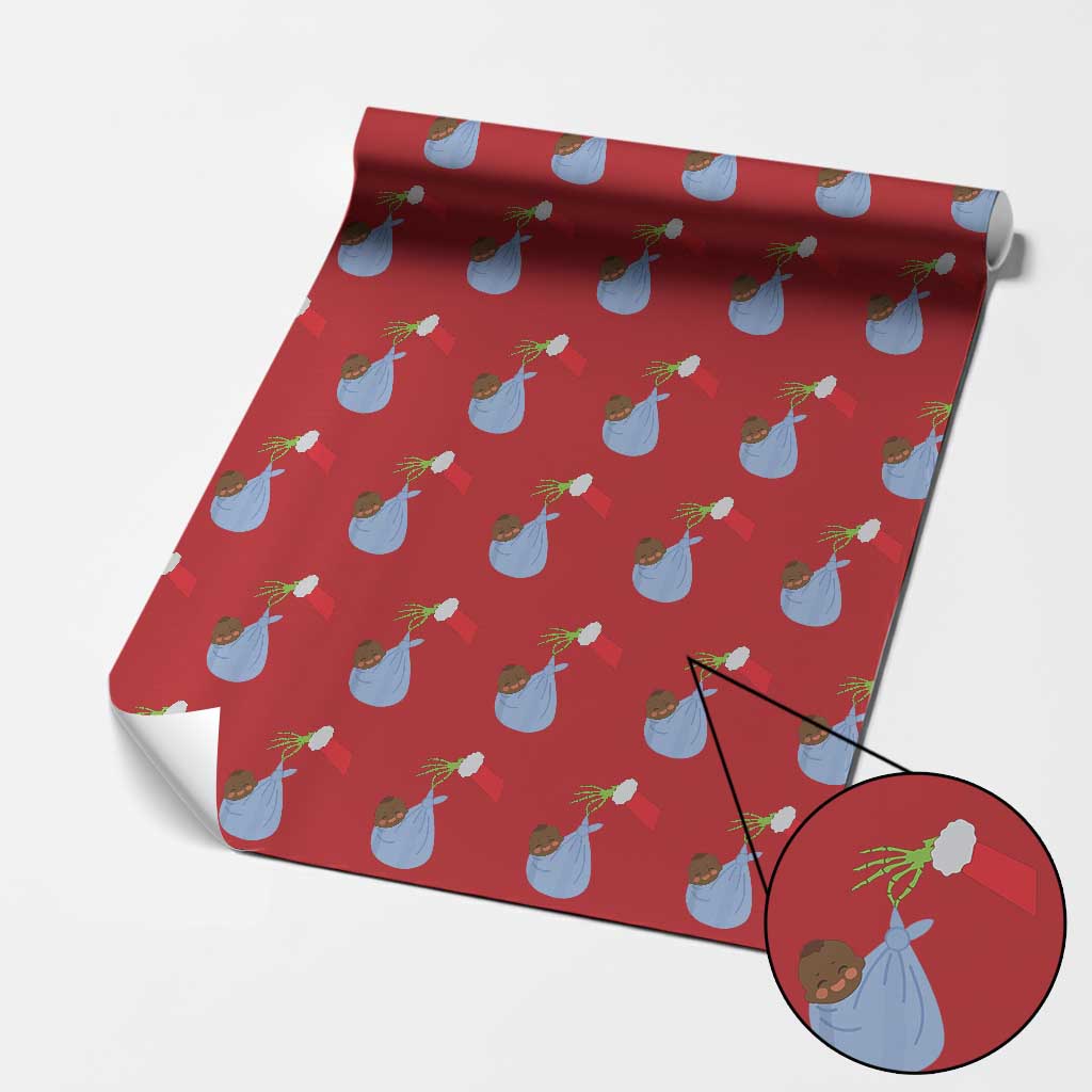 Funny NICU Labor Delivery Nurse Christmas Santa Black Baby Wrapping Paper Roll TS11 Red Print Your Wear