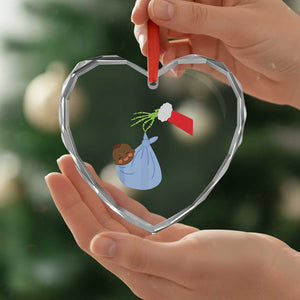 Funny NICU Labor Delivery Nurse Xmas Santa Black Baby Heart Crystal Glass Ornament TS11 Print Your Wear