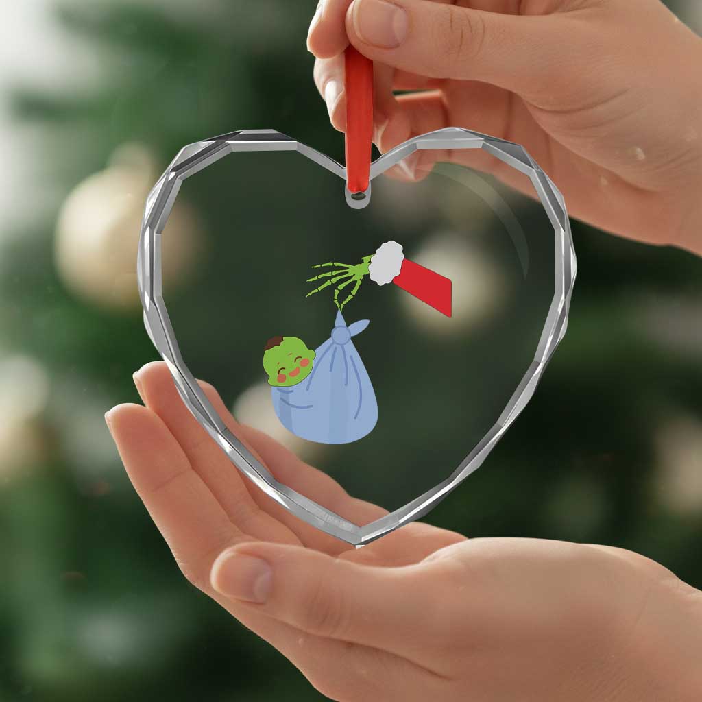 Funny NICU Labor Delivery Nurse Xmas Santa Green Baby Heart Crystal Glass Ornament TS11 Print Your Wear