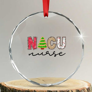 Funny NICU Labor Delivery Nurse Xmas Xmas Tree Crystal Glass Ornament TS11 Transparent Glass 3'' Circle Print Your Wear