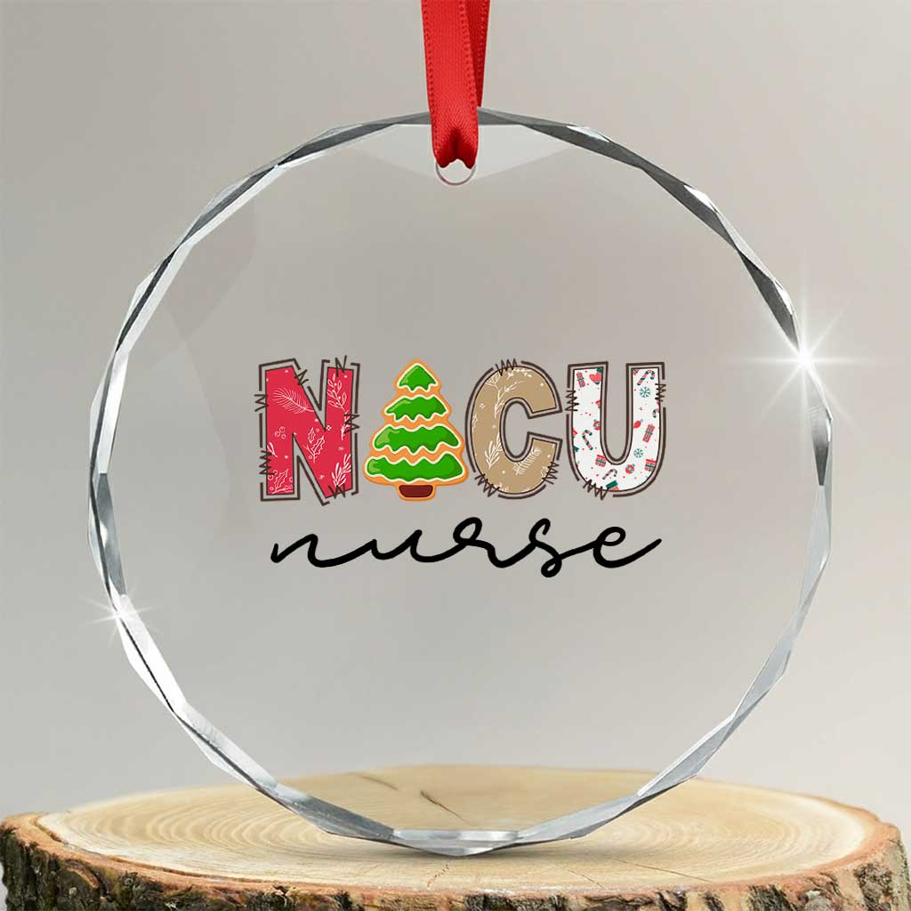 Funny NICU Labor Delivery Nurse Xmas Xmas Tree Crystal Glass Ornament TS11 Transparent Glass 3'' Circle Print Your Wear