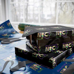 Funny NICU Mardi Gras Wrapping Paper Roll We Found The Baby NICU Krewe King Cake TS11 Black Print Your Wear