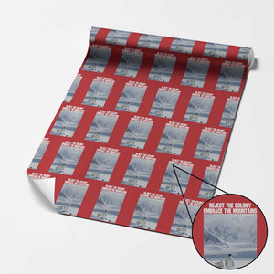 Funny Nihilist Penguin Existential Meme Wrapping Paper Roll Reject the Colony Embrace the Mountains TS02 Red Print Your Wear