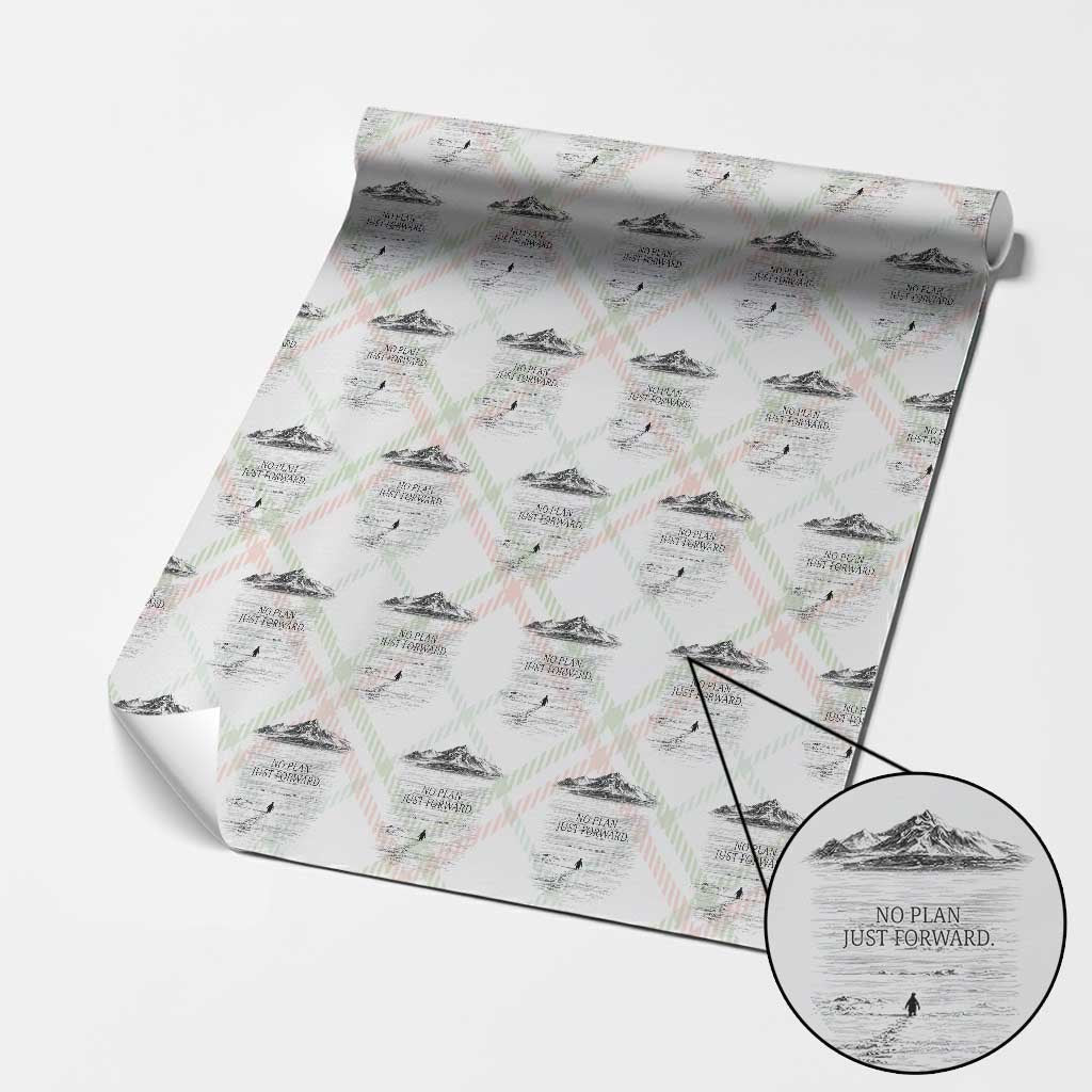 Funny Nihilist Penguin Hiking Wrapping Paper Roll No Plan Just Forward TS14 Christmas Plaid Print Your Wear