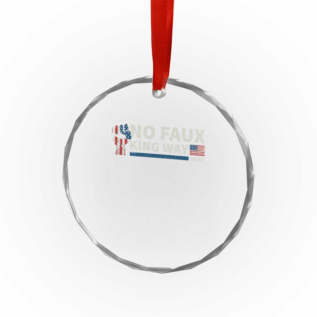 Funny No Faux King Way 8647 Crystal Glass Ornament Vintage American Flag - Print Your Wear