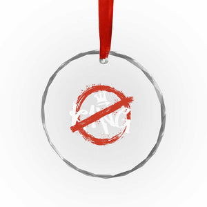 Funny No King Graffiti Style Crown Crystal Glass Ornament - Print Your Wear