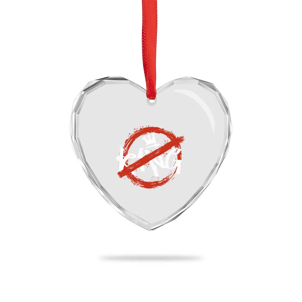Funny No King Graffiti Style Crown Heart Crystal Glass Ornament - Print Your Wear