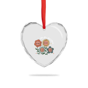 Funny No King No Fascists No Tyrants No Nazis Heart Crystal Glass Ornament We Are Not Okay Vintage Flower - Print Your Wear