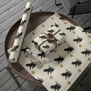 Funny No Kings Black Cat Wrapping Paper Roll Rebellious Cat Lover Gift TS12 Beige Print Your Wear