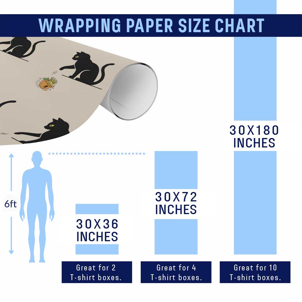 Funny No Kings Black Cat Wrapping Paper Roll Rebellious Cat Lover Gift TS12 Print Your Wear