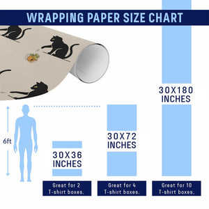 Funny No Kings Black Cat Wrapping Paper Roll Rebellious Cat Lover Gift TS12 Print Your Wear