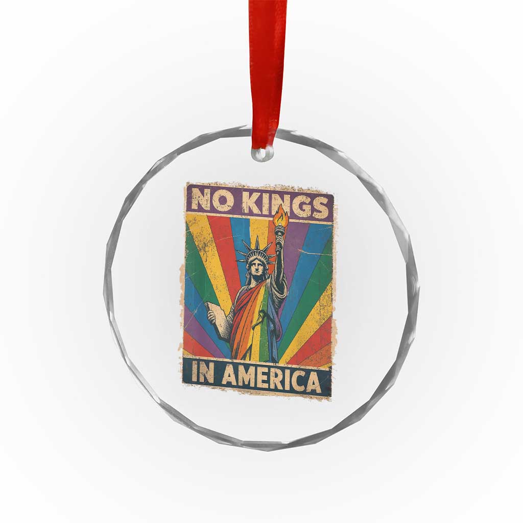Funny No Kings In America LGBT Crystal Glass Ornament Retro Statue Of Liberty TS11 Print Your Wear