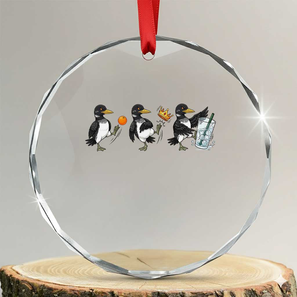 Funny No Kings MN Rebel Loon Crystal Glass Ornament Minnesota State Pride TS12 Transparent Glass 3'' Circle Print Your Wear