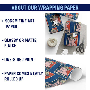 Funny No Kings Quiet Piggy Meme Wrapping Paper Roll Political Humor Gift TS12 Print Your Wear
