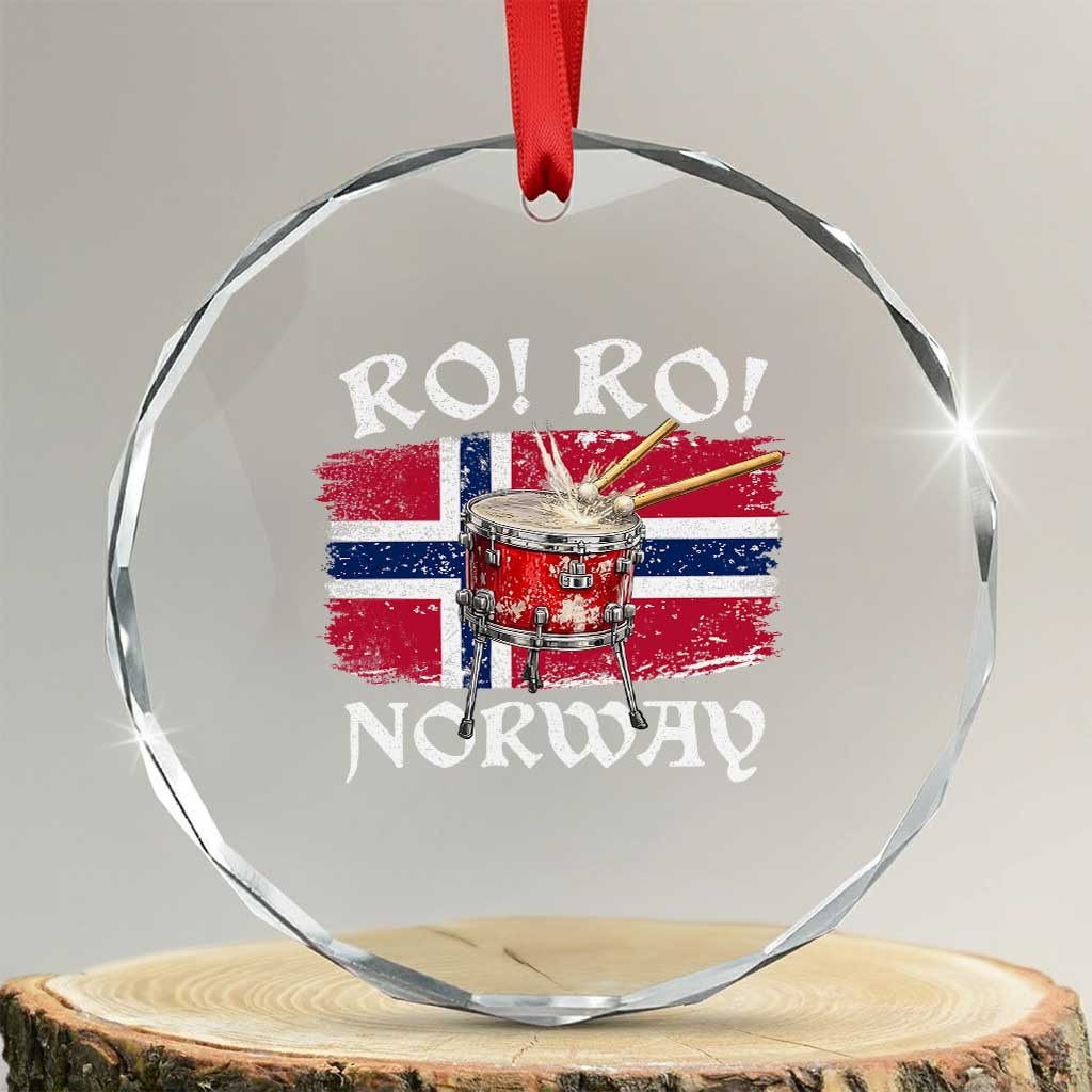 Funny Norway Drummer Ro Ro Crystal Glass Ornament Patriotic Norge Norwegian Flag Rowing Support TS02 Transparent Glass 3'' Circle Print Your Wear
