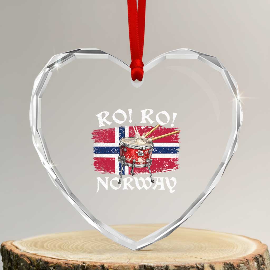 Funny Norway Drummer Ro Ro Heart Crystal Glass Ornament Patriotic Norge Norwegian Flag Rowing Support TS02 Transparent Glass 3'' Heart Print Your Wear