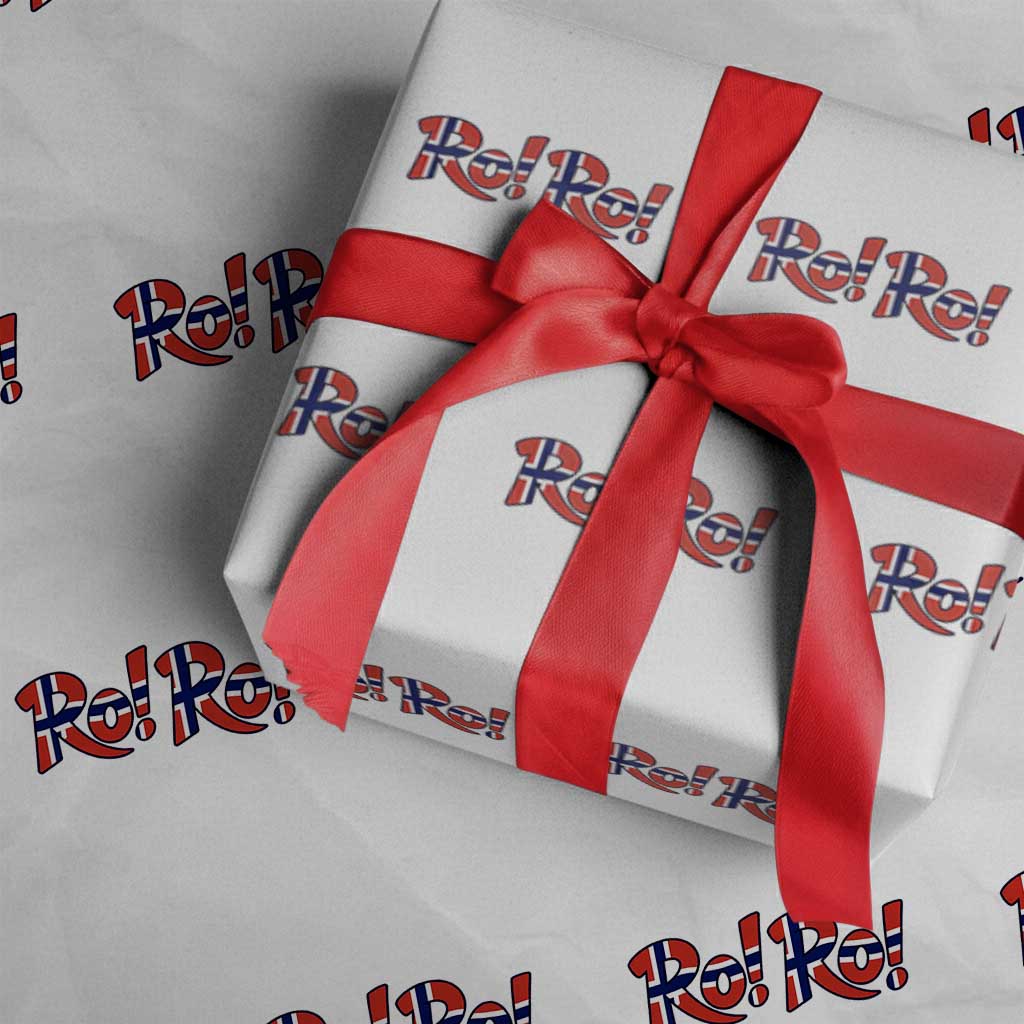 Funny Norway Flag Ro Ro Typography Graphic Wrapping Paper Roll Norge Norwegian Flag Football Fans TS02 White Print Your Wear