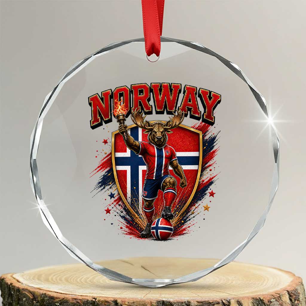 Funny Norway Norwegian Moose Crystal Glass Ornament Soccer Fan Game Day Gift TS12 Transparent Glass 3'' Circle Print Your Wear