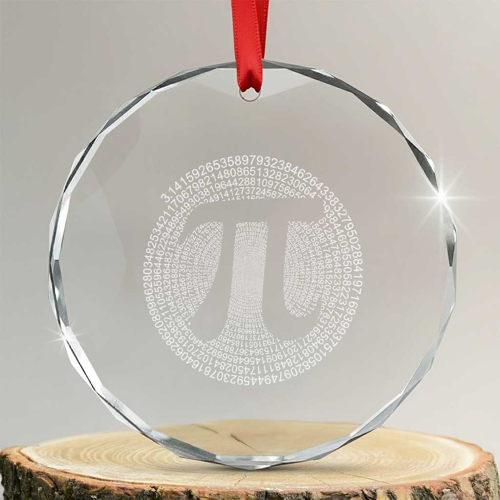 Funny Number Pi Crystal Glass Ornament Pi 3.14 Pi Number Symbol Math Science Gift TS02 Transparent Glass 3'' Circle Print Your Wear