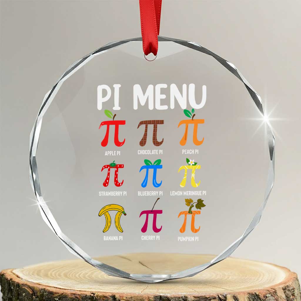Funny Number Pi Crystal Glass Ornament Pi Menu 3.14 Pi Symbol - Math Teacher Happy Pi Day TS02 Transparent Glass 3'' Circle Print Your Wear