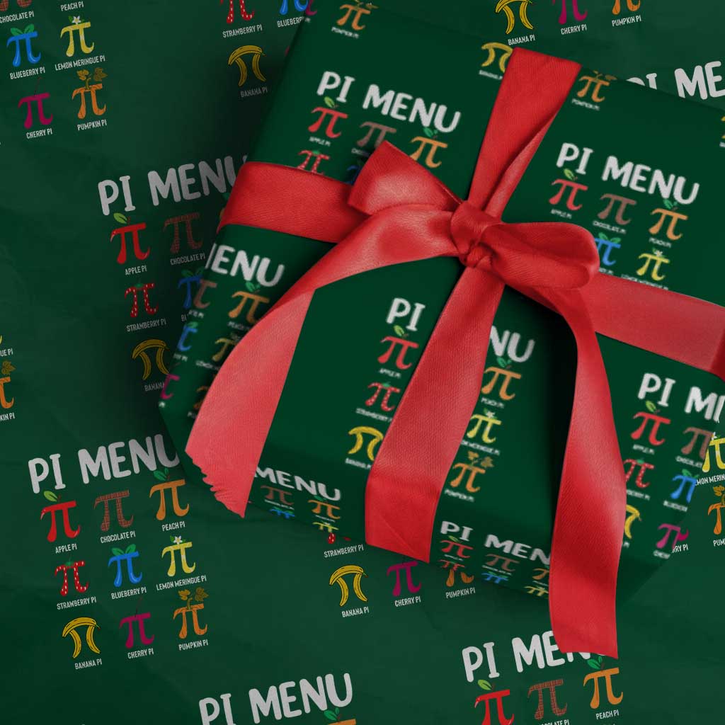 Funny Number Pi Wrapping Paper Roll Pi Menu 3.14 Pi Symbol - Math Teacher Happy Pi Day TS02 Green Print Your Wear
