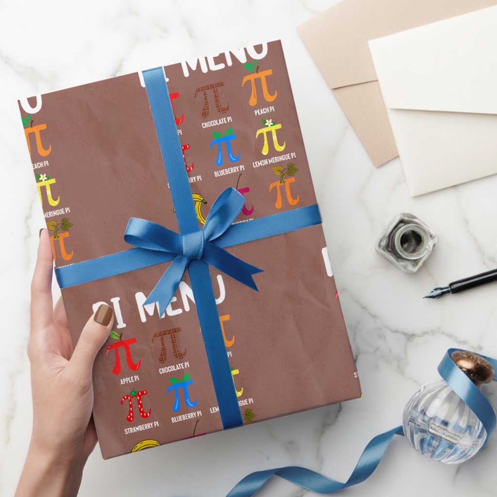 Funny Number Pi Wrapping Paper Roll Pi Menu 3.14 Pi Symbol - Math Teacher Happy Pi Day TS02 Mocha Print Your Wear