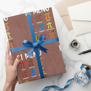Funny Number Pi Wrapping Paper Roll Pi Menu 3.14 Pi Symbol - Math Teacher Happy Pi Day TS02 Mocha Print Your Wear