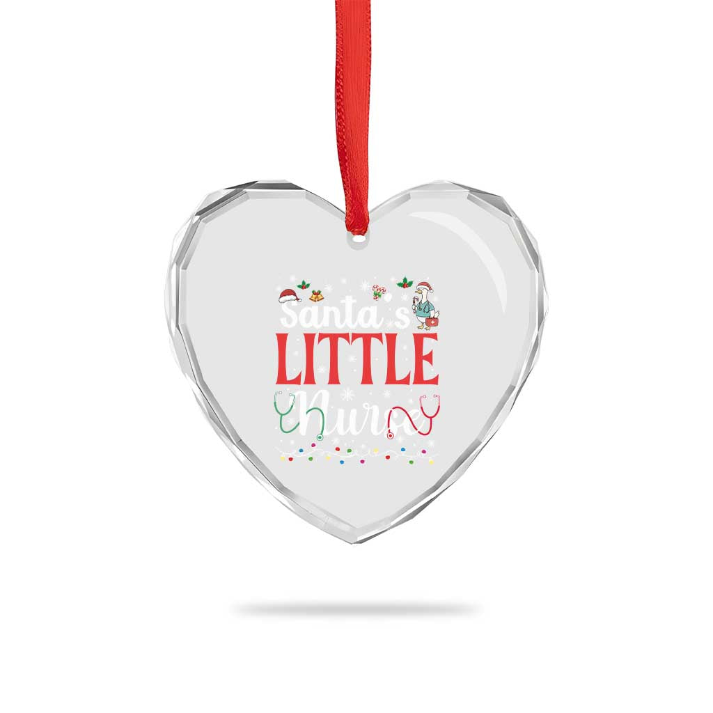 Funny Nurse Christmas Heart Crystal Glass Ornament Santa Little Nurse TS14 Print Your Wear