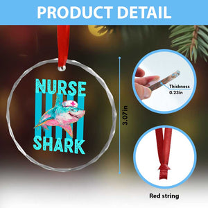 Funny Nurse Shark Crystal Glass Ornament Medical Worker Appreciation Gift