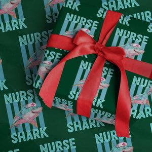 Funny Nurse Shark Wrapping Paper Roll Medical Worker Appreciation Gift