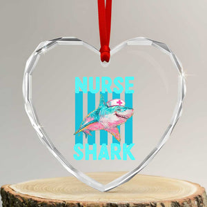 Funny Nurse Shark Heart Crystal Glass Ornament Medical Worker Appreciation Gift