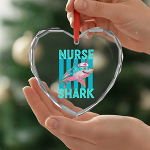 Funny Nurse Shark Heart Crystal Glass Ornament Medical Worker Appreciation Gift