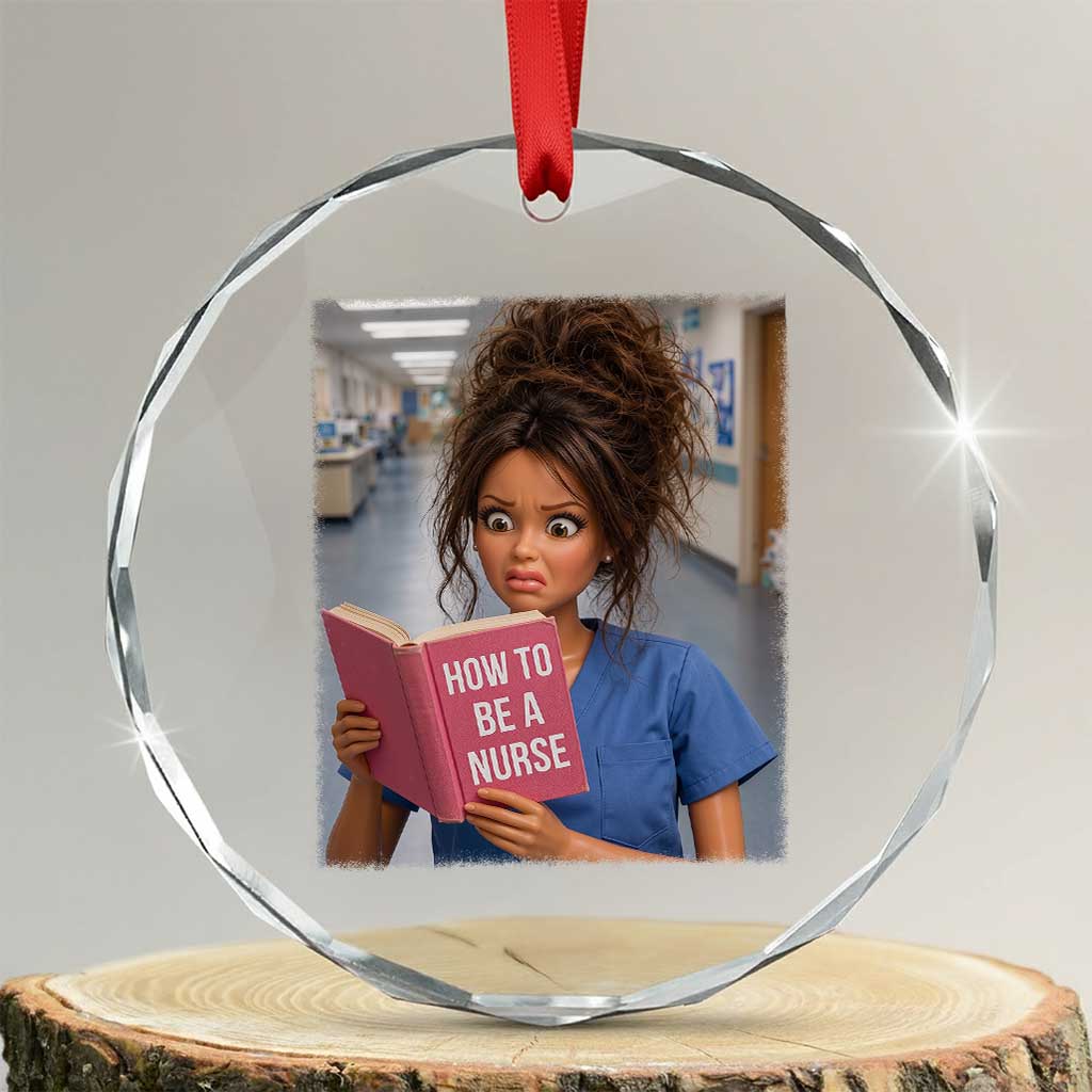 Funny Nursing Student Doll Face Meme Crystal Glass Ornament Future Nurse Gift TS12 Transparent Glass 3'' Circle Print Your Wear