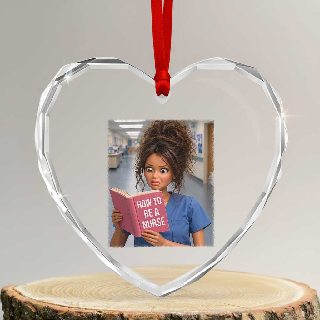 Funny Nursing Student Doll Face Meme Heart Crystal Glass Ornament Future Nurse Gift TS12 Transparent Glass 3'' Heart Print Your Wear