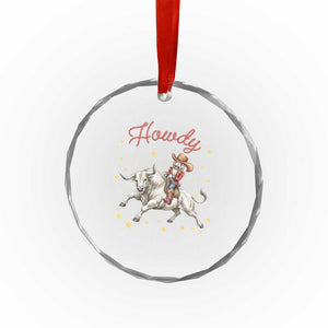Funny Nutcracker Bull Riding Crystal Glass Ornament Howdy Western Christmas Holiday Gift TS12 Print Your Wear