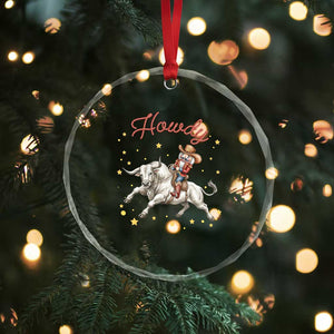Funny Nutcracker Bull Riding Crystal Glass Ornament Howdy Western Christmas Holiday Gift TS12 Print Your Wear