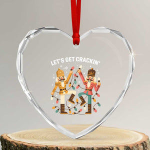 Funny Nutcracker Christmas Heart Crystal Glass Ornament Let Us Get Crackin TS14 Transparent Glass 3'' Heart Print Your Wear