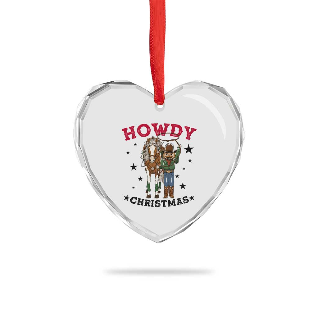 Funny Nutcracker Cowboy Howdy Christmas Heart Crystal Glass Ornament Western Holiday Gift TS12 Print Your Wear