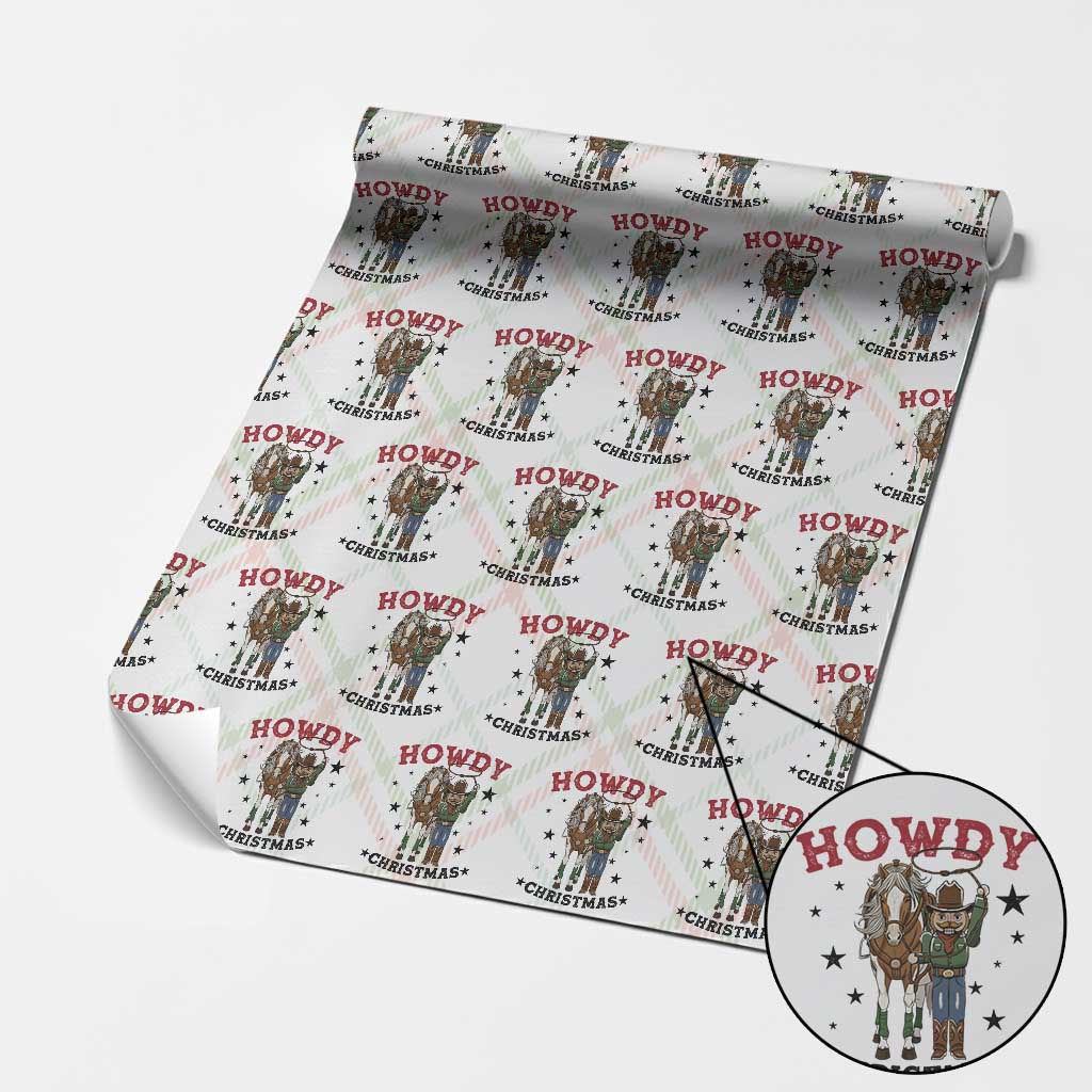 Funny Nutcracker Cowboy Howdy Christmas Wrapping Paper Roll Western Holiday Gift TS12 Christmas Plaid Print Your Wear