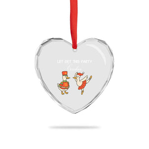 Funny Nutcracker Goose Christmas Heart Crystal Glass Ornament Let Get This Party Crackin TS14 Print Your Wear