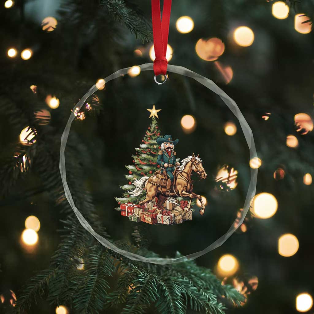 Funny Nutcracker Riding Horse Crystal Glass Ornament Western Life Christmas Gift TS12 Print Your Wear