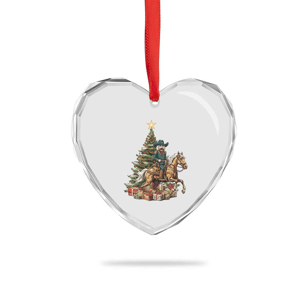 Funny Nutcracker Riding Horse Heart Crystal Glass Ornament Western Life Christmas Gift TS12 Print Your Wear