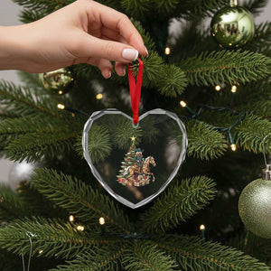 Funny Nutcracker Riding Horse Heart Crystal Glass Ornament Western Life Christmas Gift TS12 Print Your Wear