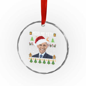 Funny Obama Ugly Xmas Crystal Glass Ornament Miss Me Yet Pajamas Ugly TS10 Print Your Wear