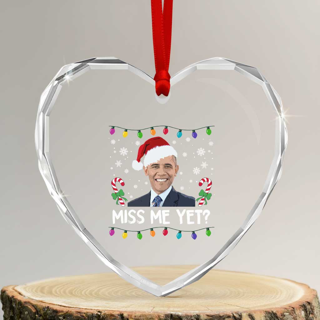 Funny Obama Ugly Xmas Heart Crystal Glass Ornament Funny Santa Xmas Light TS10 Transparent Glass 3'' Heart Print Your Wear